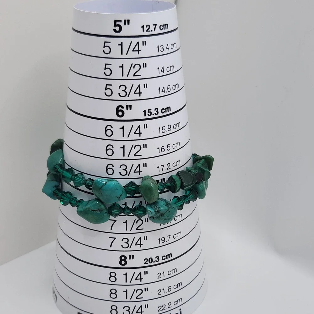 Boho‎ Turquoise Malachite 925 Sterling Silver Bracelet Earrings Set Green Glass